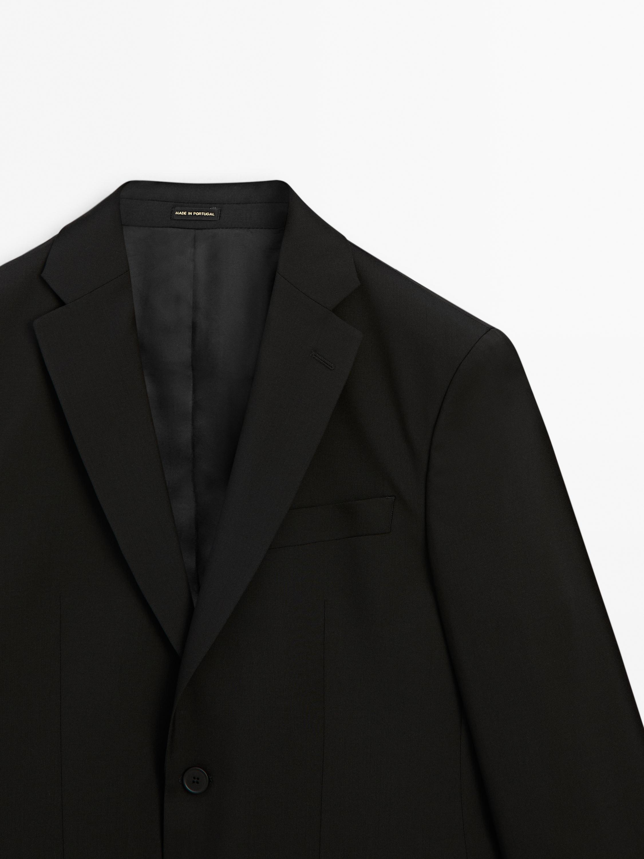 100% cool wool suit blazer